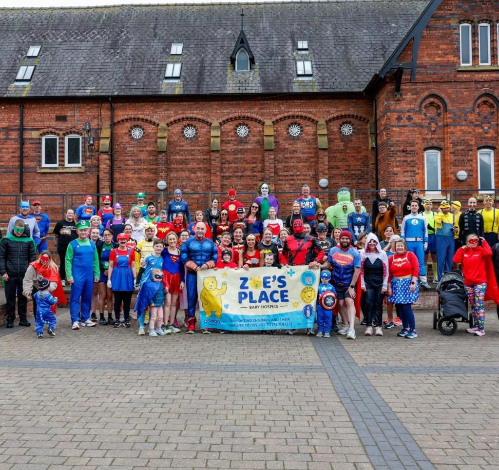 Bororunners in costume supporting Zoe's Place Baby Hospice