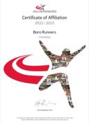 England Athletics Certificate of Affiliation